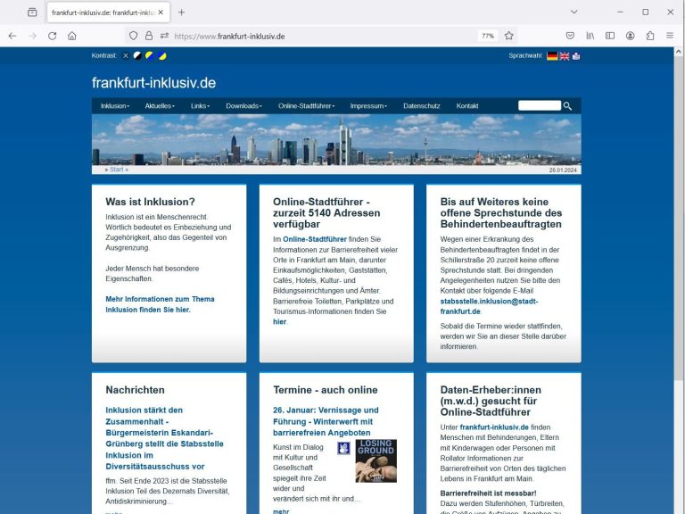Bild zeigt Screenshot von frankfurt-inklusiv.de